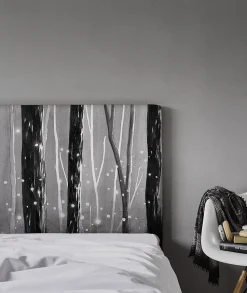 Tête de lit déhoussable Lucioles 140x110 cm Coloris Noir