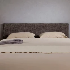 Tête de lit ELOWA 160 sur pieds, en tissu - Gris