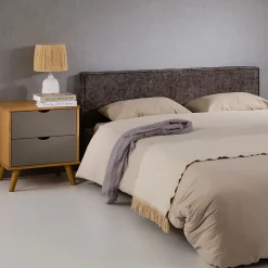 Tête de lit ELOWA 160 sur pieds, en tissu - Gris