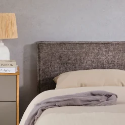 Tête de lit ELOWA 160 sur pieds, en tissu - Gris