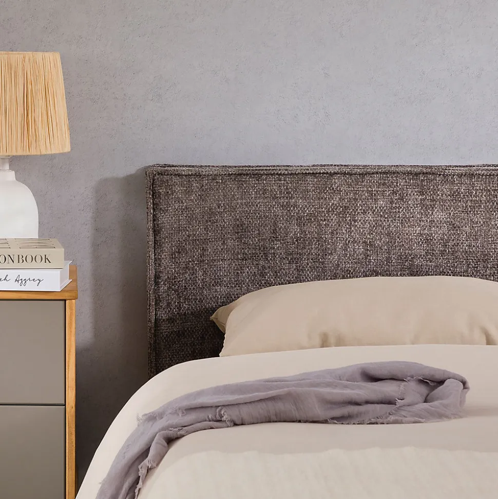 Tête de lit ELOWA 160 sur pieds, en tissu - Gris