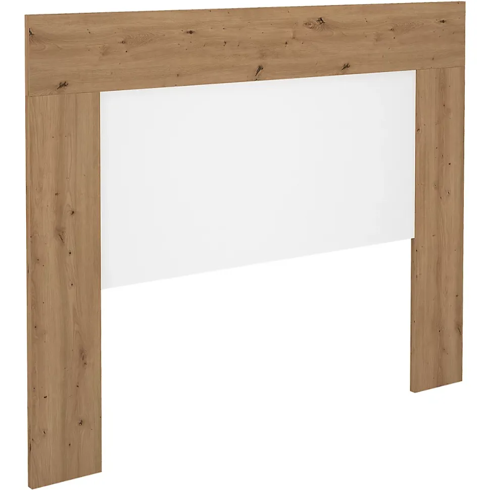 Tête de lit en bois coloris chêne Albar /blanc - Longueur 160 x Profondeur 25 x Hauteur 130 cm
