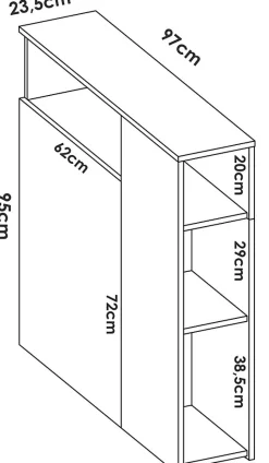 Tête de lit en bois coloris blanc - Longueur 97 x Profondeur 23,5 x Hauteur 95 cm