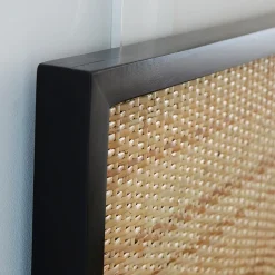 Tête de lit en bois d'acajou et rotin 160