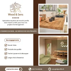 Tête de lit en pin avec étagères, L.250 x H.56 cm x P.21 cm