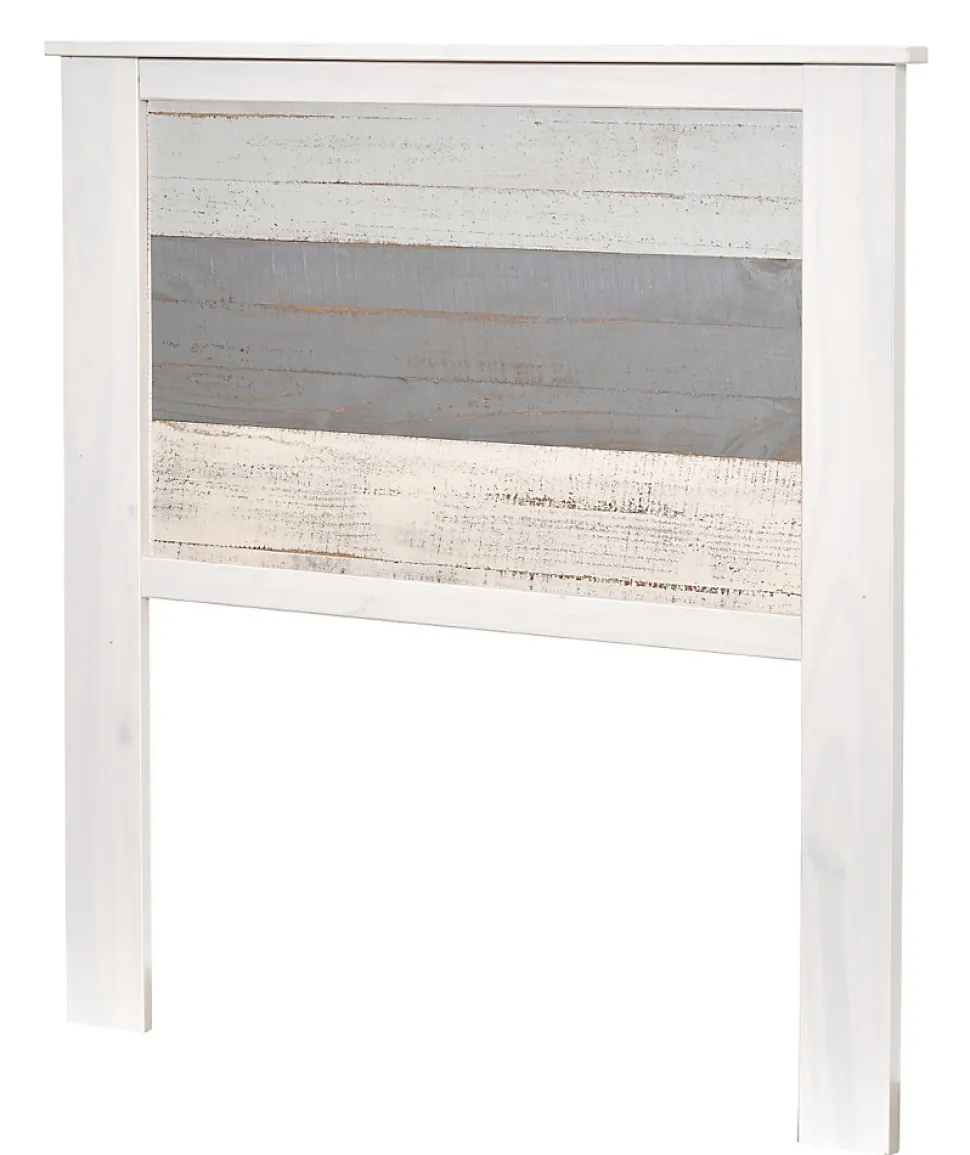 Tête de lit en pin coloris blanc et gris - Longueur 105 x Profondeur 4 x Hauteur 112 cm
