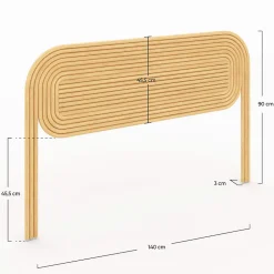 Tête de lit en rotin naturel 140 cm