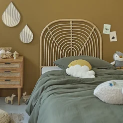 Tête de lit enfant arrondie en rotin 90 cm