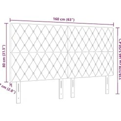 Tête de lit Gris clair 160 cm Velours vidaXL