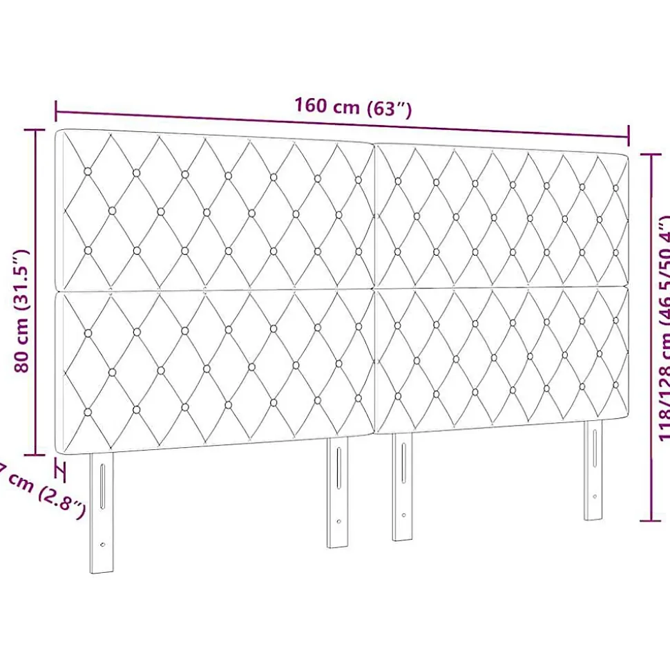 Tête de lit Gris clair 160 cm Velours vidaXL