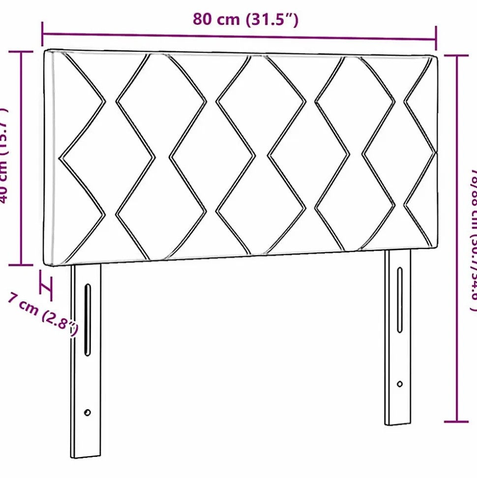 Tête de lit Gris clair 80 cm tissu vidaXL
