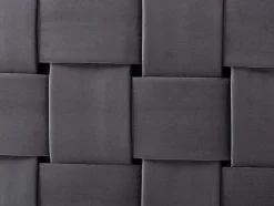 Tête de lit JENNA - 160 cm - Velours - Gris foncé