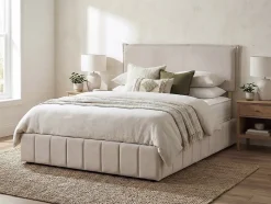 Tête de lit "Jessica" en lin 140 cm Beige