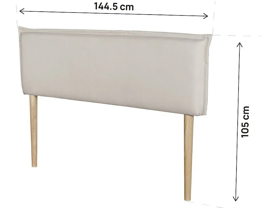 Tête de lit "Jessica" en lin 140 cm Beige