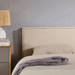 Tête de lit KLAO 160 sur pieds, en tissu - Écru