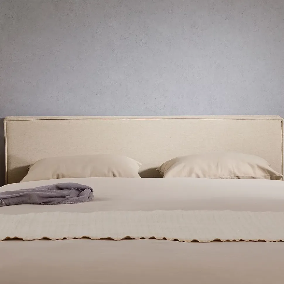 Tête de lit KLAO 160 sur pieds, en tissu - Écru