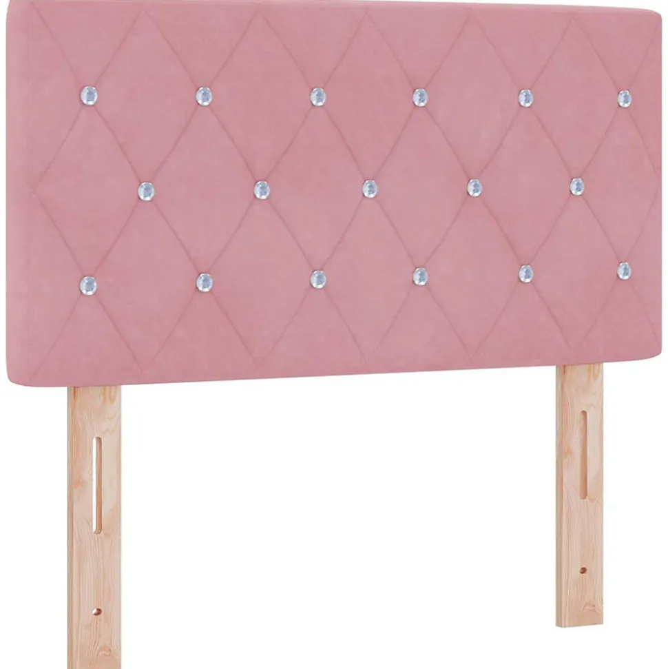 Tête de lit LED avec bandes LED Rose 80 cm Velours vidaXL