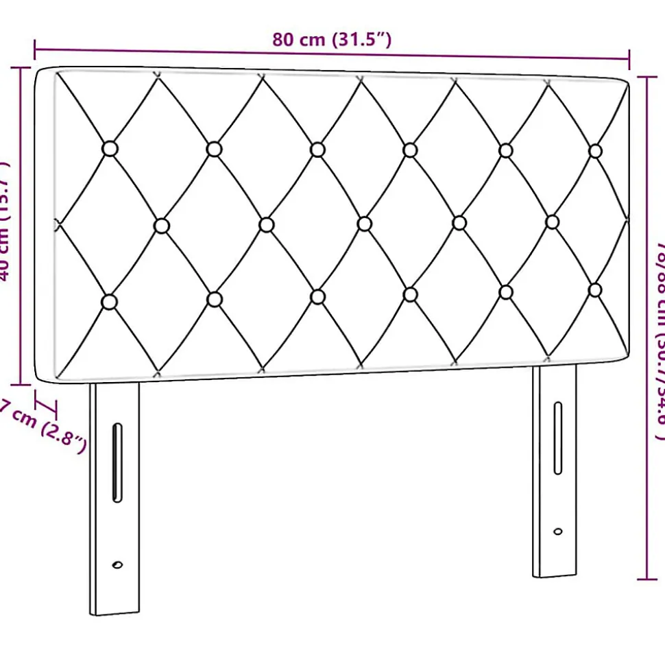 Tête de lit LED avec bandes LED Rose 80 cm Velours vidaXL