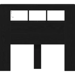 Tête de lit LED avec étagère Chêne noir 120 x 18,5 x 103,5 cm vidaXL