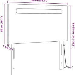 Tête de lit LED Blanc 100 cm Cuir synthétique vidaXL