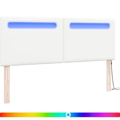 Tête de lit LED Blanc 160 cm Cuir synthétique vidaXL