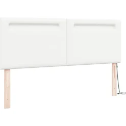 Tête de lit LED Blanc 160 cm Cuir synthétique vidaXL
