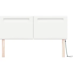 Tête de lit LED Blanc 160 cm Cuir synthétique vidaXL