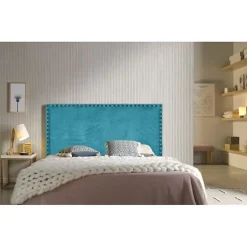 Tête de lit Lily en tissu turquoise 100