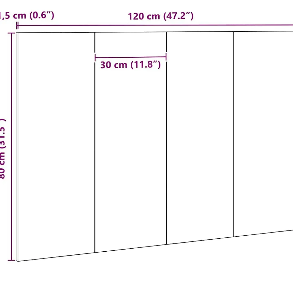 Tête de lit Montage mural Chêne noir Bois d'ingénierie vidaXL