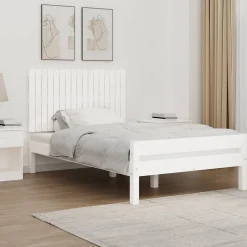 Tête de lit murale Blanc 108x3x60 cm Bois massif de pin vidaXL