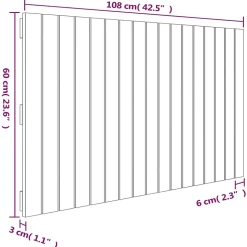 Tête de lit murale Blanc 108x3x60 cm Bois massif de pin vidaXL