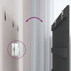 Tête de lit murale Gris 185x3x60 cm Bois massif de pin vidaXL