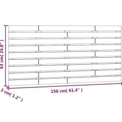 Tête de lit murale Gris 156x3x63 cm Bois massif de pin vidaXL