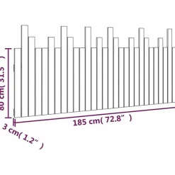 Tête de lit murale vidaXL 185x3x80 cm bois de pin blanc