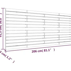 Tête de lit murale 206x3x91,5 cm Bois massif de pin vidaXL