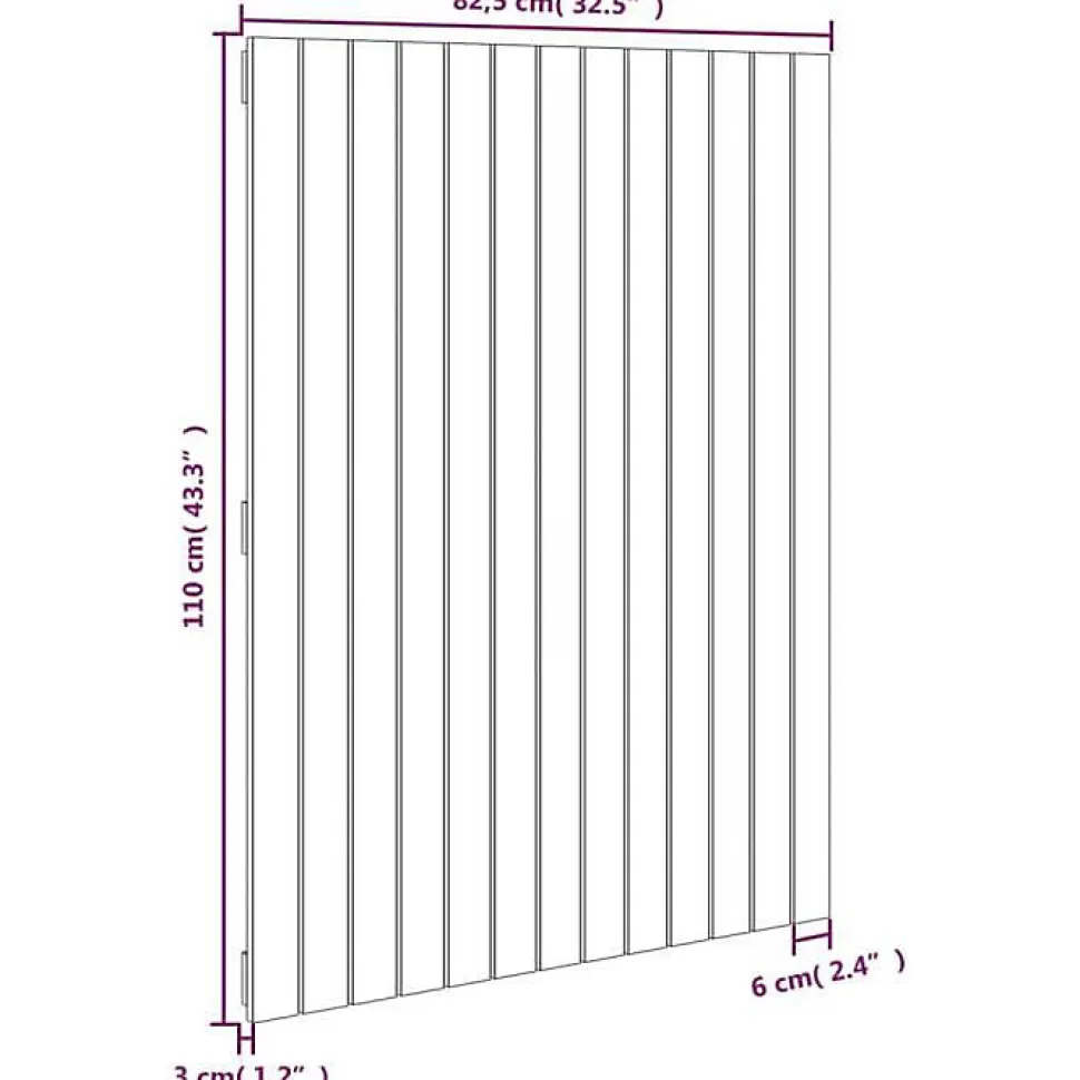 Tête de lit murale 82,5x3x110 cm Bois massif de pin vidaXL