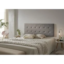 Tête de lit pour lit de 110 carrés en similicuir Capitone 112 x 57 x 5 cm Gris. ECCOX