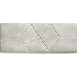 Tête de lit pour lit de 120 Deux Diamants de Tissu Anti-Tache 152 x 57 x 5 cm Couleur Blanc Gris Effet Granit. ECCOX