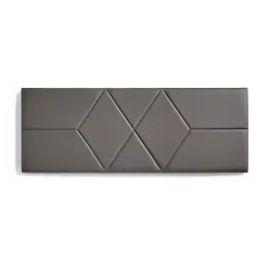 Tête de lit pour lit de 100 Deux diamants en similicuir 112 x 57 x 5 cm Rembourrage en mousse Couleur Gris. ECCOX