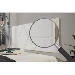 Tête de lit pour lit de 105 Deux diamants en similicuir 112 x 57 x 5 cm Rembourrage en mousse Couleur Blanc. ECCOX