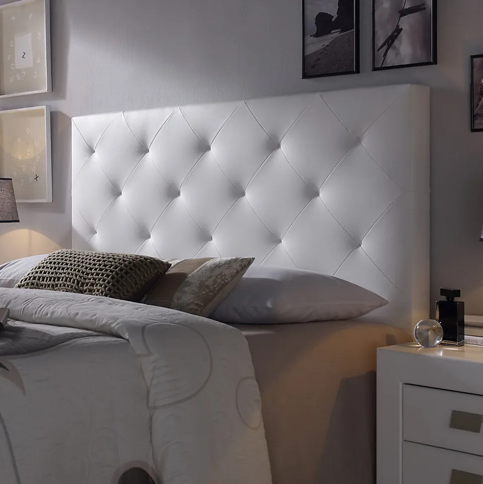 Tête de lit Rombo 150x60 cm Blanc, rembourrée de Mousse