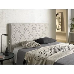 Tête de lit Rubi pour lit 105 en tissu gris blanc 115x115x8. ECCOX