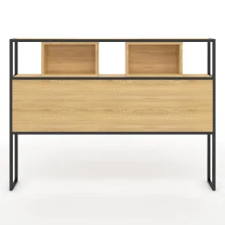 Tête de lit sur pied DETROIT 165 cm bois et métal noir design industriel