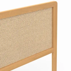 Tête de lit sur pied EDHEN 160 cm cannage et bois