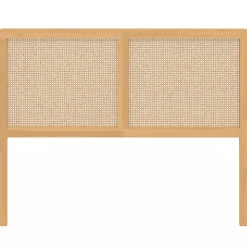 Tête de lit sur pied EDHEN 140 cm cannage et bois