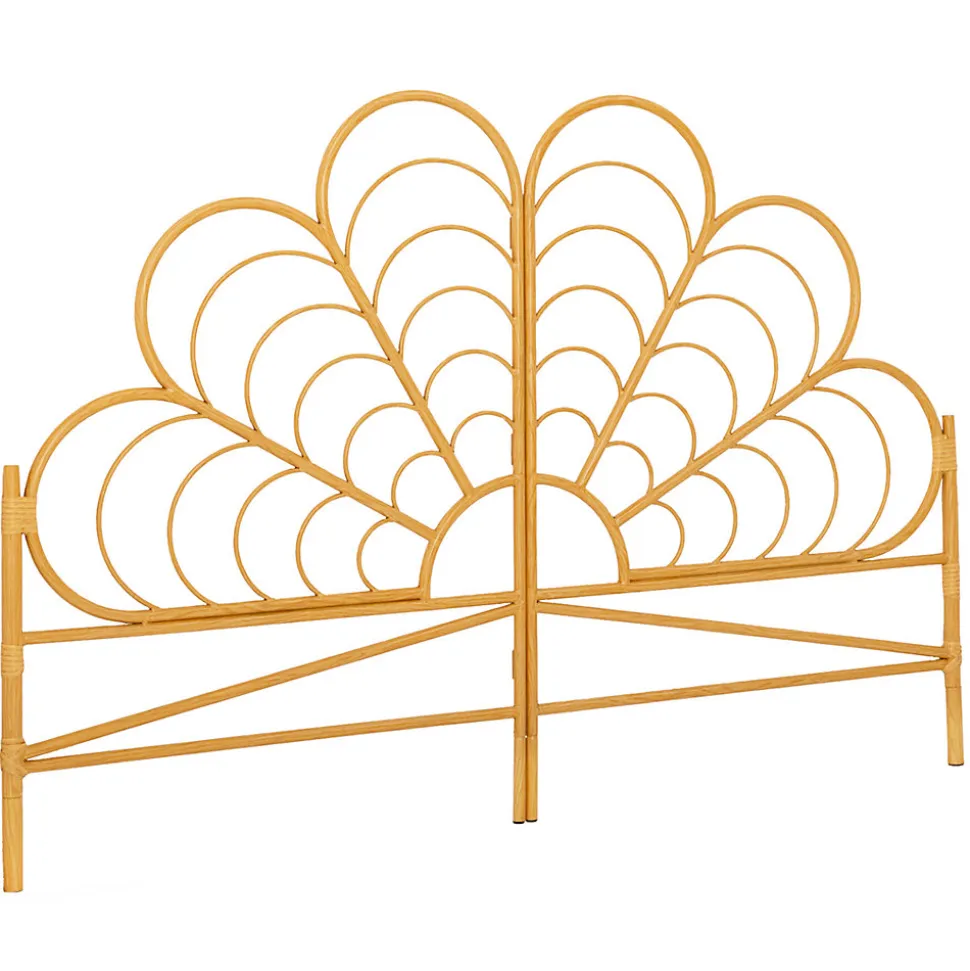 Tête de lit sur pied IVY 160 cm effet rotin en forme de fleur