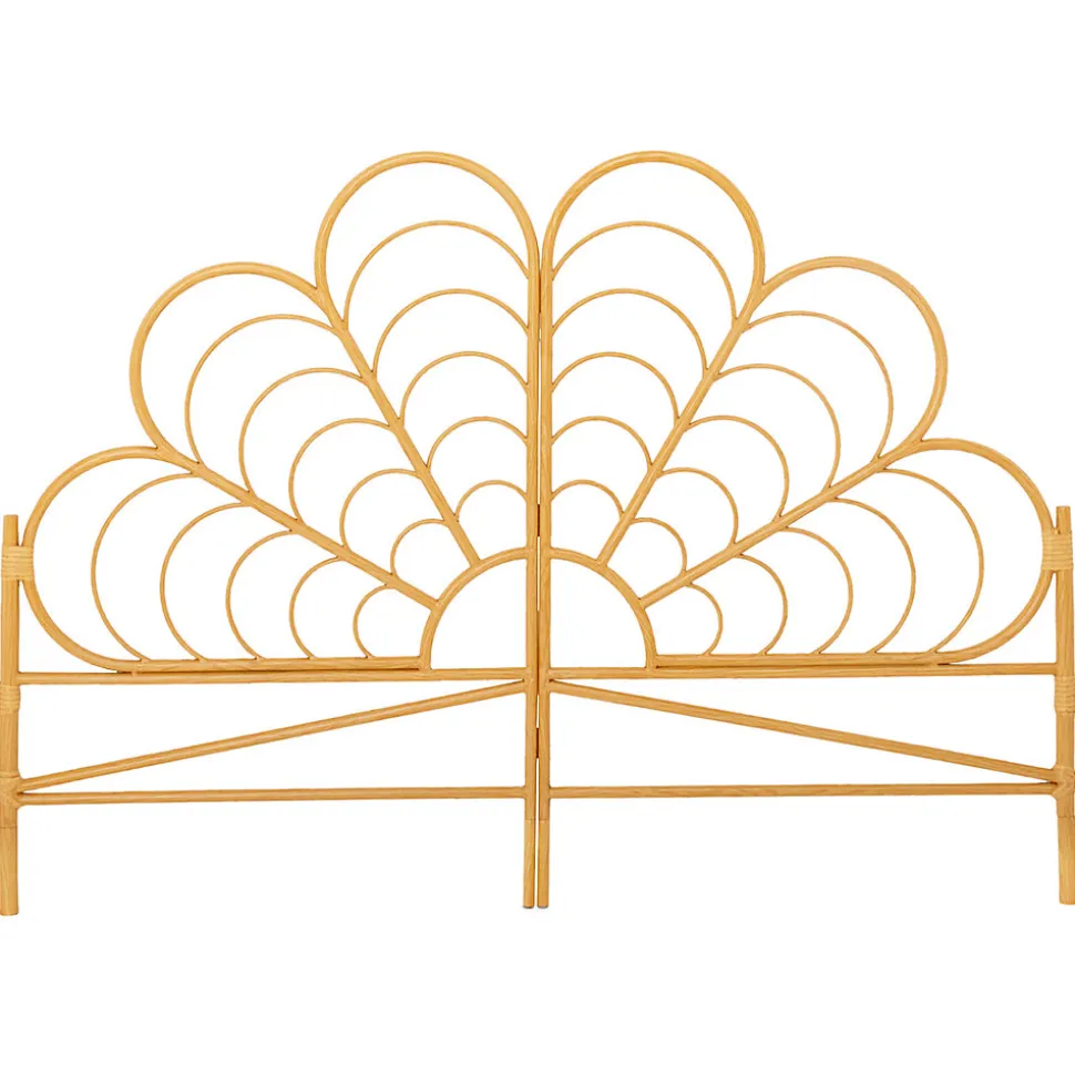 Tête de lit sur pied IVY 160 cm effet rotin en forme de fleur