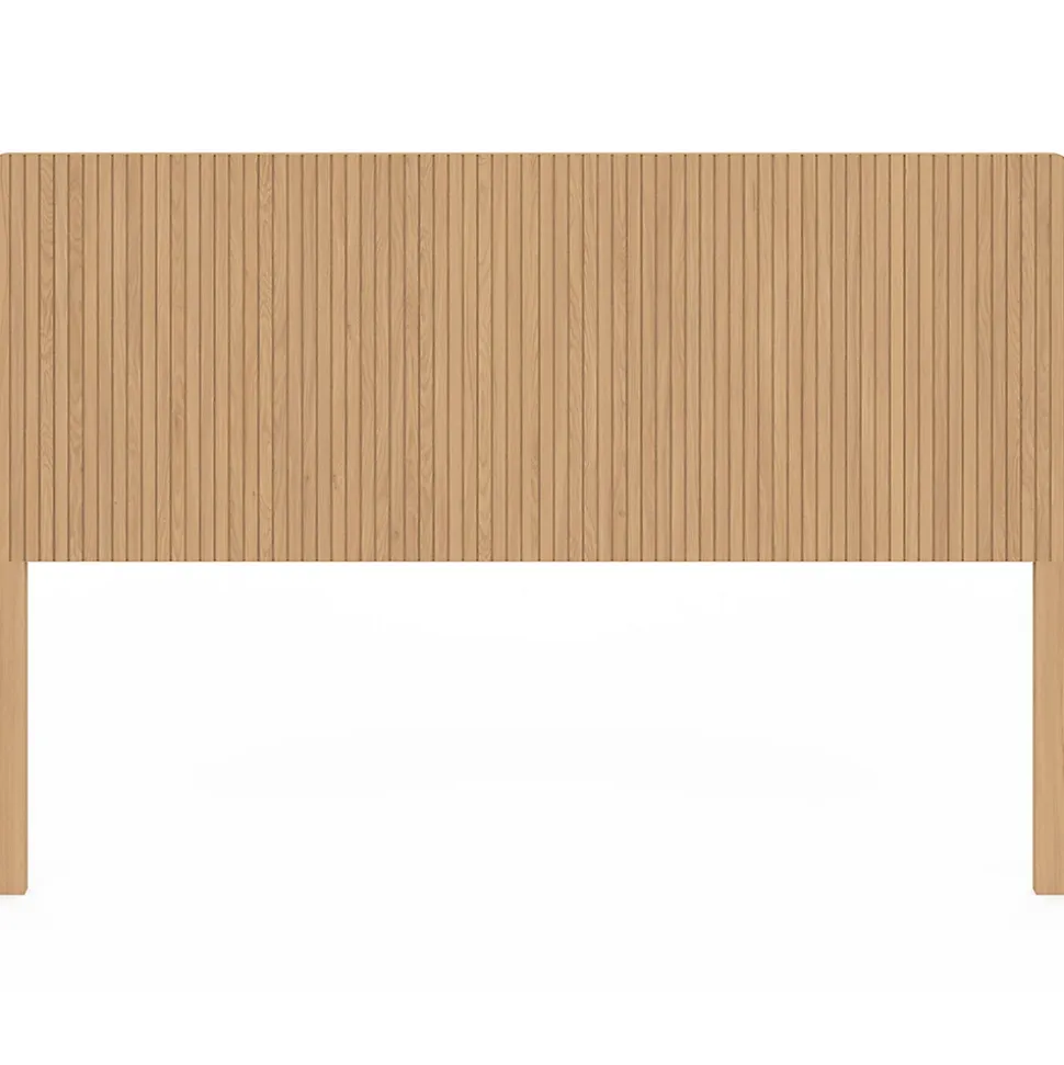 Tête de lit sur pied JULIETTE 160 cm effet lattes tasseau bois