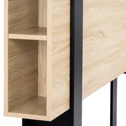 Tête de lit sur pied PHOENIX 160 cm avec rangements bois et noir