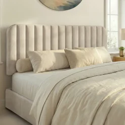 Tête de lit suspendue ALBA 160 cm en velours beige